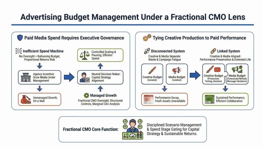 Advertising Budget Management Under a Fractional CMO Lens