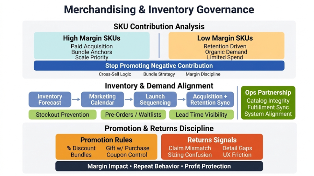 Merchandising, inventory, and promo governance as growth constraints