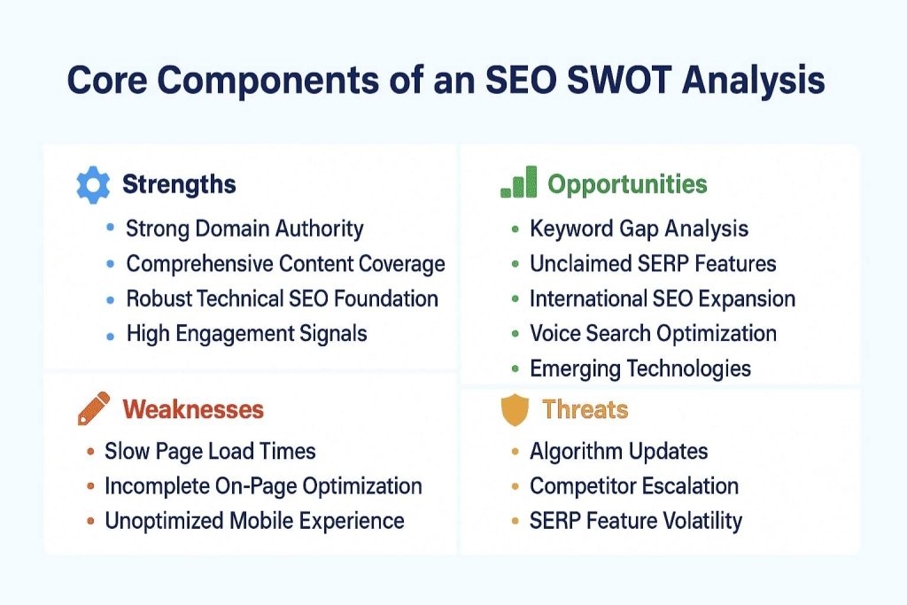 Core Components of an SEO SWOT Analysis