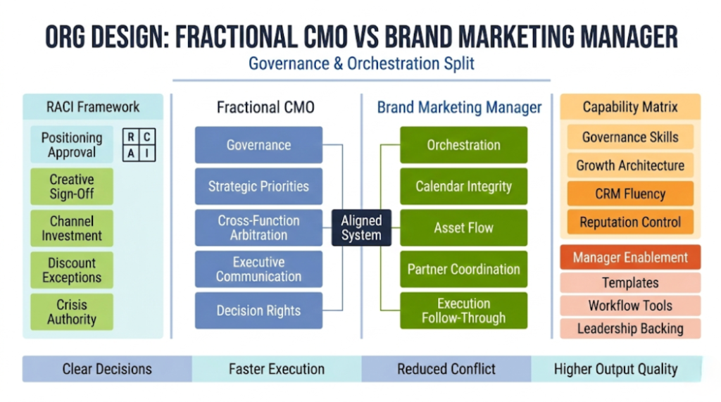 Org design: fractional CMO vs luxury brand marketing manager