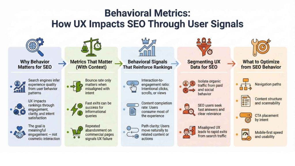 Behavioral Metrics: How UX Impacts SEO Through User Signals