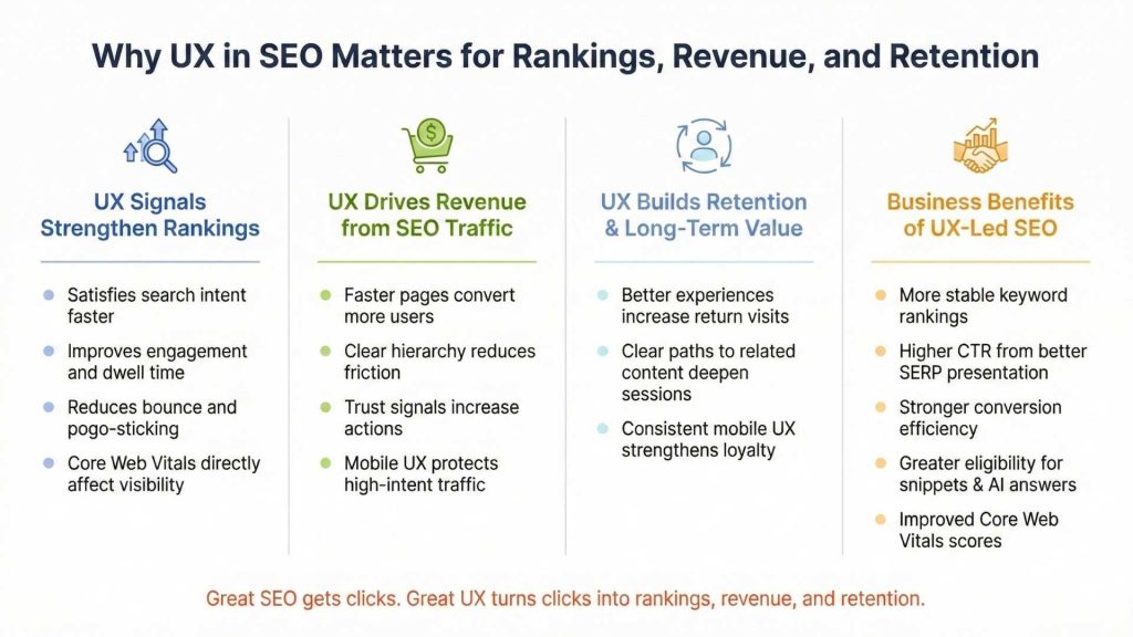 Why UX in SEO Matters for Rankings, Revenue, and Retention