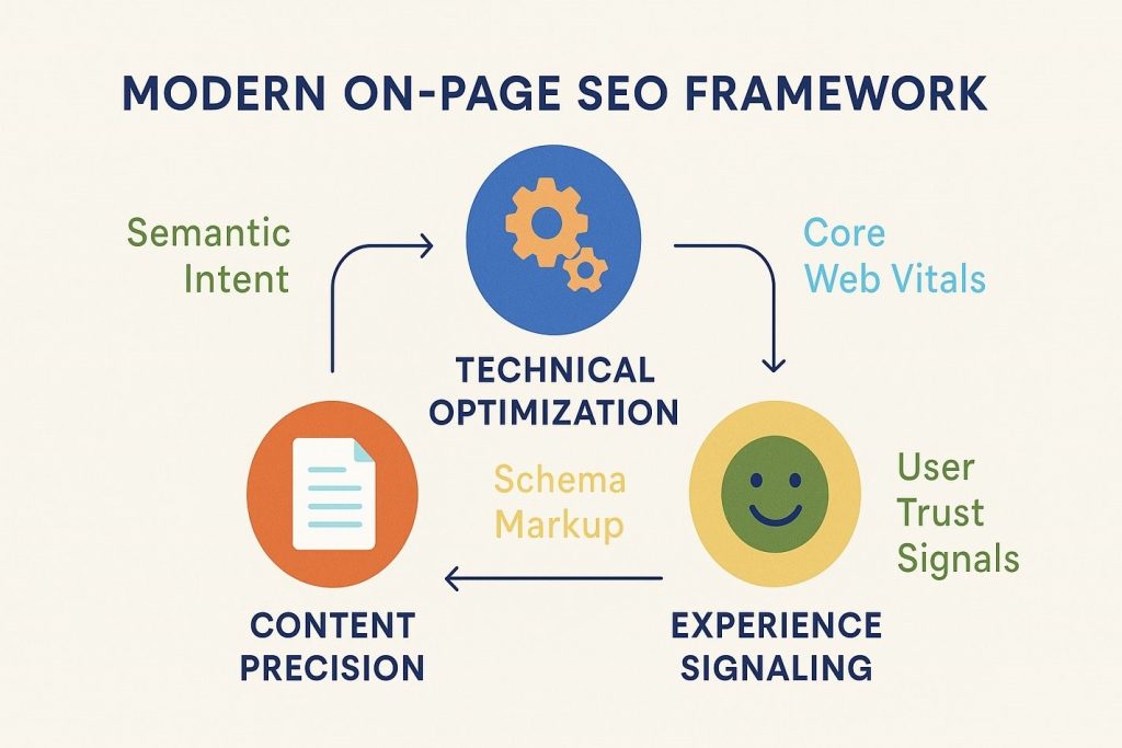 concept of a modern on-page SEO framework
