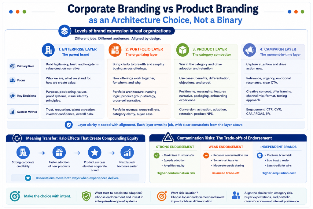 Corporate Branding vs Product Branding as an Architecture Choice, Not a Binary