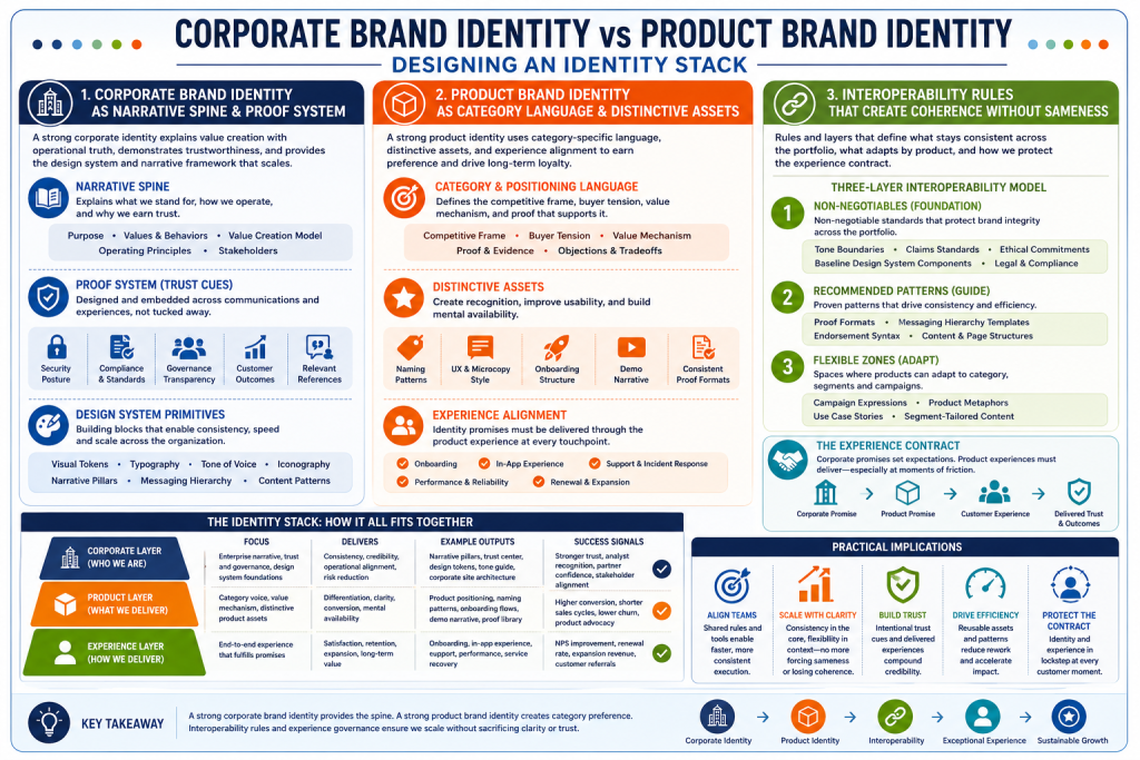 Corporate Brand Identity vs Product Brand Identity: Designing an Identity Stack