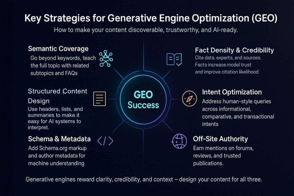Key Strategies for Generative Engine Optimization (GEO)
