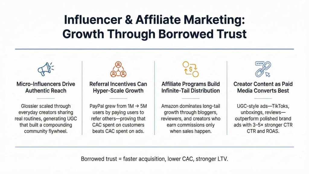 Influencer & Affiliate Marketing: Growth Through Borrowed Trust
