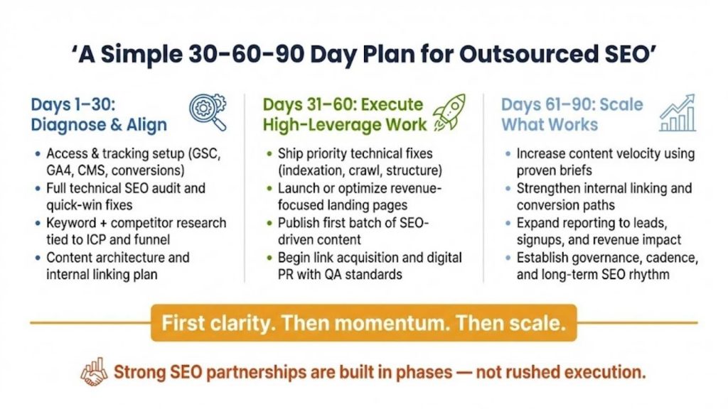 A Simple 30–60–90 Day Plan for Outsourced SEO