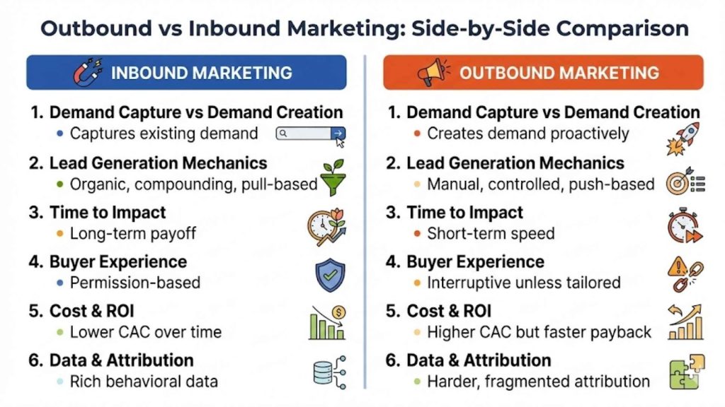 Outbound vs Inbound Marketing: Side-by-Side Comparison