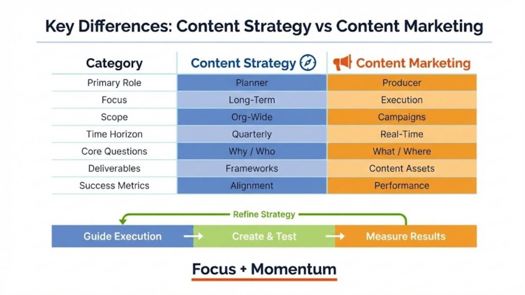 Key Differences Between Content Marketing and Content Strategy