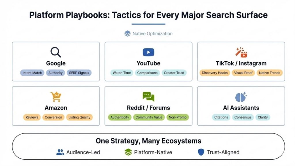 Platform Playbooks: Tactics for Every Major Search Surface
