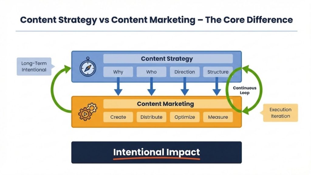 Content Marketing vs Content Strategy – The Core Difference
