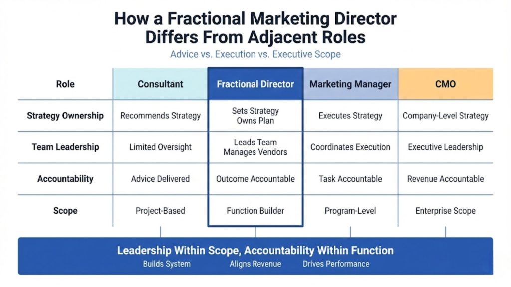 How a Fractional Marketing Director Differs From Adjacent Roles