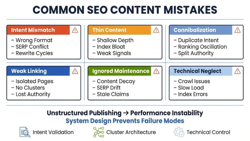 Common SEO Content Mistakes