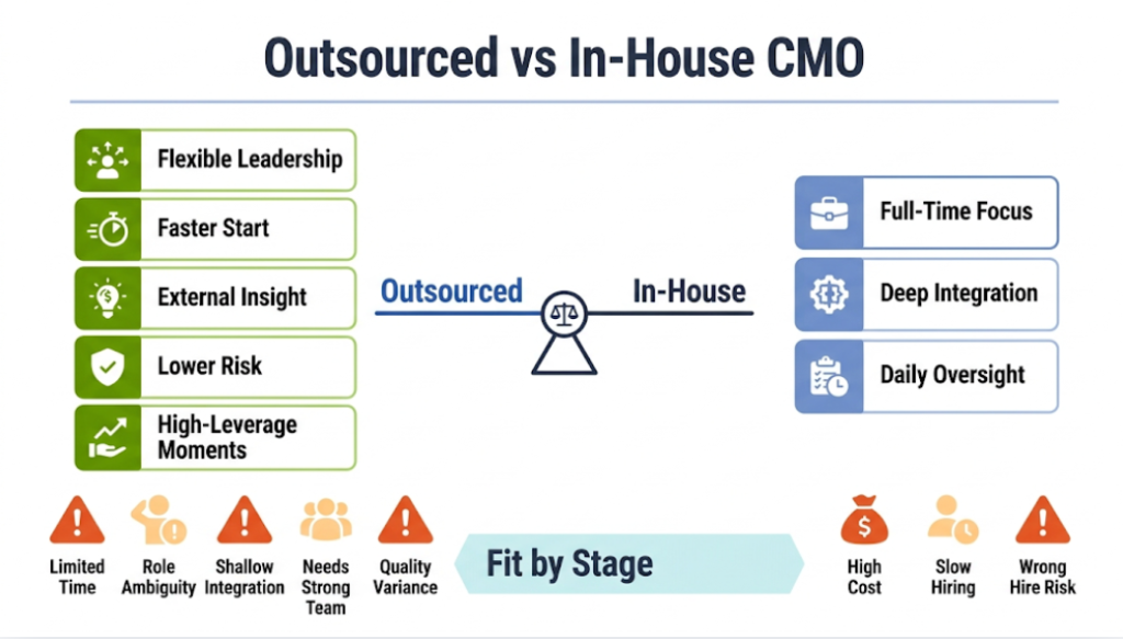 Advantages and Disadvantages of Outsourcing a CMO Compared With Hiring In-House
