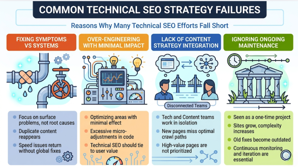 Where Technical SEO Strategies Commonly Fail