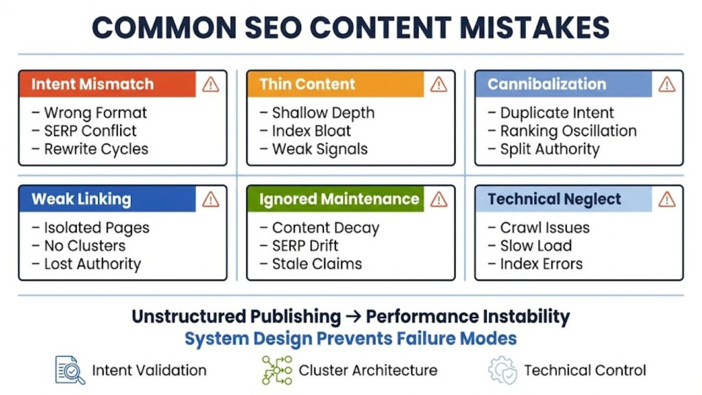 Common SEO Content Mistakes