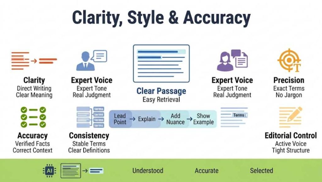 Writing Style, Clarity, and Accuracy in AI Search