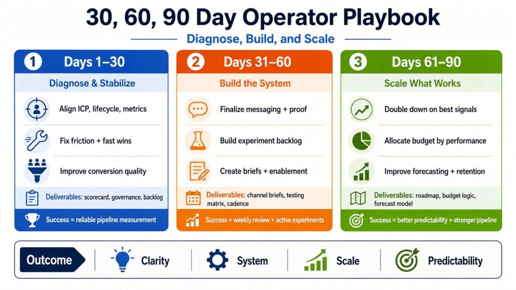 30, 60, 90 Day Operator Playbook