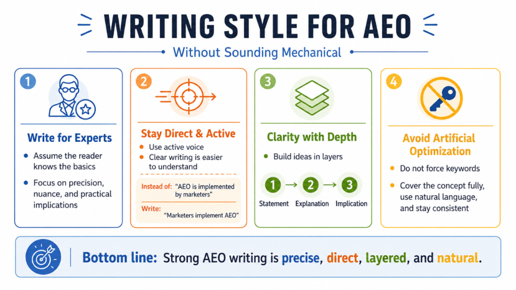 Writing Style for AEO (Without Sounding Mechanical)